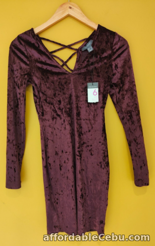 1st picture of NEW WITH TAGS - PURPLE VELVET DRESS - UK Size 6 For Sale in Cebu, Philippines