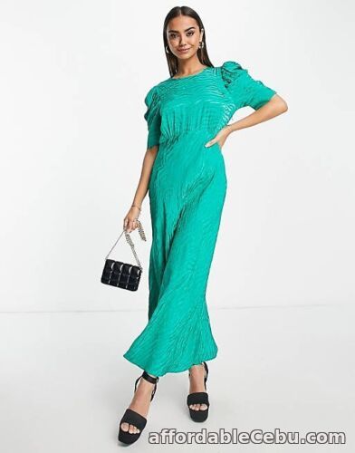 1st picture of Nobodys Child Women's Green Animal Print Satin Midi Dress Size 10 For Sale in Cebu, Philippines