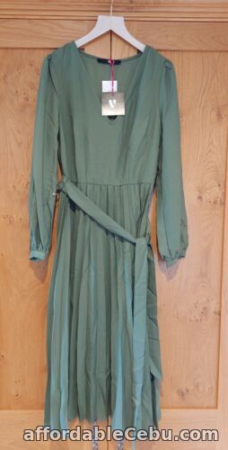 1st picture of V by Very. Khaki Green Dress. Pleated skirt. UK 10. Brand New With Tags. For Sale in Cebu, Philippines