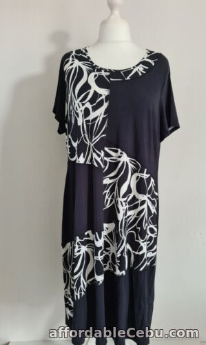 1st picture of Lily Ella black & white midi dress size 20 stretch short sleeve NWT plus size For Sale in Cebu, Philippines