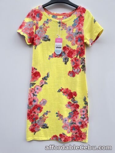 1st picture of Joules Riviera Yellow Floral Print Jersey Dress Size UK 6 BNWT For Sale in Cebu, Philippines