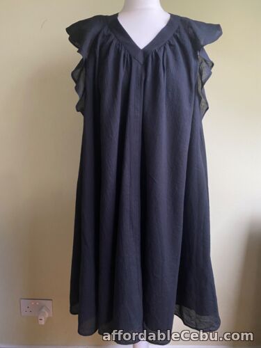 1st picture of COS Black Dress UK 10 @ Organic Cotton Loose Fuller Trapeze Knee Length For Sale in Cebu, Philippines