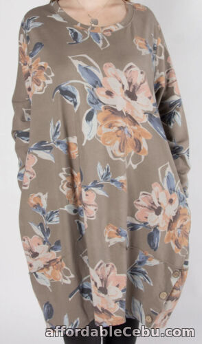 1st picture of Floral MADE IN ITALY Lagenlook Sweatshirt Dress BNWT Plus Size 18 20 22 24 26 28 For Sale in Cebu, Philippines