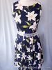 DOROTHY PERKINS Blue Lily/ Lace/ Sleevless A-line Dress 80's Size 10 Prom Party