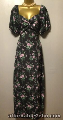 1st picture of Lipsy Size 10 Black Lilac Floral Maxi Dress Evening Party Occasion Wedding Boho For Sale in Cebu, Philippines