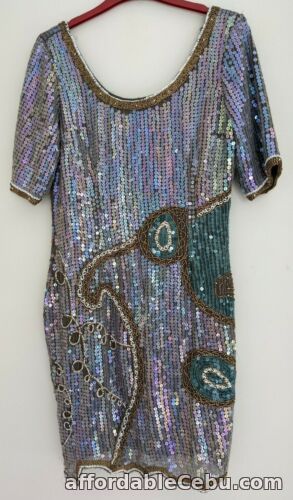 1st picture of Womens Monsoon Fusion Sequin Beaded Wedding Party Dress Short Sleeve Size 10 For Sale in Cebu, Philippines
