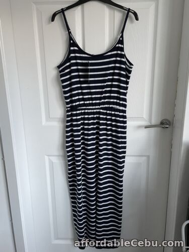 1st picture of Ladies Navy Mix MARKS & SPENCER Sleeveless Strap Dress - Size 14 Petite BNWT For Sale in Cebu, Philippines