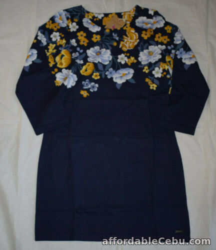 1st picture of Joules Quinn Tunic Size 8 / EU36 Navy Bouquet Border Cotton Jersey 3/4 Sleeve For Sale in Cebu, Philippines