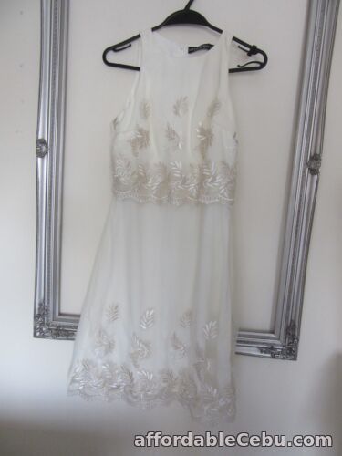 1st picture of Little Mistress Bnwt new neutral 2 in 1 embroidered dress size 10 For Sale in Cebu, Philippines