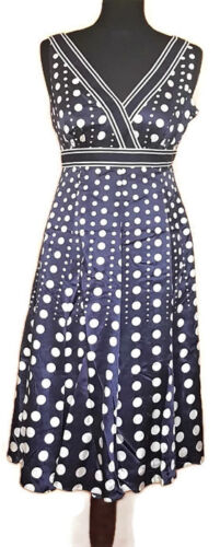 1st picture of BNWT Monsoon 100% Silk Blue White Spots Dress Marguerite Size 8 UK For Sale in Cebu, Philippines