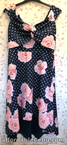 1st picture of Quiz Navy Pink Floral Dip Hem Dress Size 14 NEW For Sale in Cebu, Philippines
