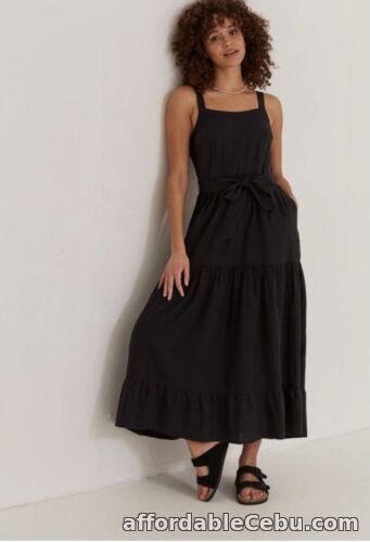 1st picture of Fat Face Womens Black Nita Linen Blend Dress Size 12 For Sale in Cebu, Philippines