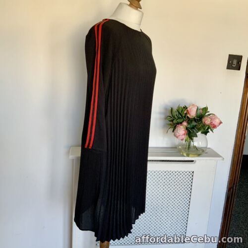 1st picture of Deuce by culture black pleated boxy dress 8 small s long sleeves red new £79.99 For Sale in Cebu, Philippines