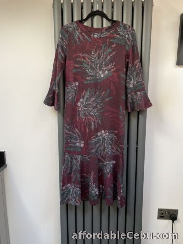 1st picture of Bnwt new Next stunning burgundy floral flared hem & sleeved tunic dress size 8 For Sale in Cebu, Philippines