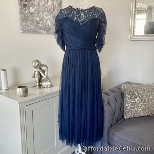 1st picture of BNWT Navy Lace & Gathered Tulle Midi Dress Size 8 By Anaya With Love RRP £80 For Sale in Cebu, Philippines