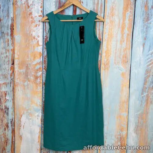 1st picture of F&F Womens Green Linen Midi Dress RRP £18 Size UK 8 For Sale in Cebu, Philippines