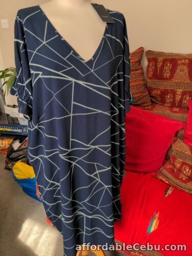 1st picture of I.SCENERY Ladies Navy Blue & V Neck Dress Size 22 BNWT For Sale in Cebu, Philippines