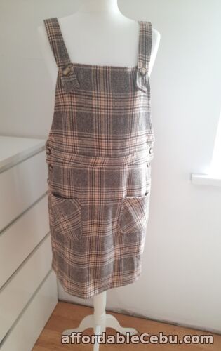 1st picture of Md'M Revolution Size Uk 14 Brown/Beige Checked Pinafore Dress For Sale in Cebu, Philippines