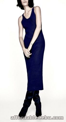 1st picture of ZARA LONG KNITTED DRESS NAVY BLUE MIDI DRESS SLEEVELESS PENCIL DRESS M NEW For Sale in Cebu, Philippines