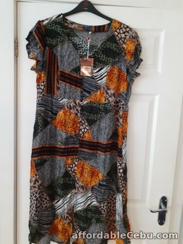 1st picture of BNWT JOE BROWNS MULTICOLOURED SCARF PRINT CRINKLE MIDI DRESS SIZE UK 14 For Sale in Cebu, Philippines