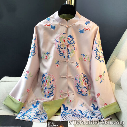 1st picture of Women Embroidered Cheongsam Coat Satin Hanfu Tops Chinese New Year Jacket Tang For Sale in Cebu, Philippines