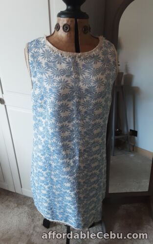 1st picture of Designer Dress Maria Bellentani Size M (Size 12/14) White with Blue flowers BNWT For Sale in Cebu, Philippines