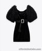 Zara Velvet Dress With Voluminous Sleeves Size M