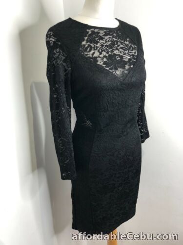 1st picture of BNWT Warehouse black lace bodycon dress 12 NEW smart event classic panels For Sale in Cebu, Philippines