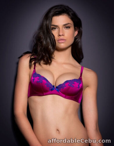 1st picture of AGENT PROVOCATEUR Cerise Pink Silk & Purple Lace Molly Bra BNWT For Sale in Cebu, Philippines