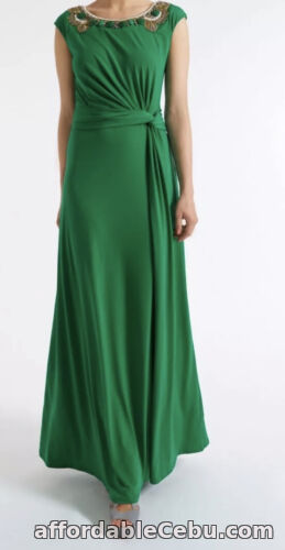 1st picture of Almost Famous Beaded Maxi Dress D697 Green Size UK 16 Stretch £179 BNWT For Sale in Cebu, Philippines