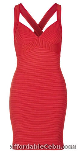 1st picture of Topshop UK 12 Plunge Ribbed Bodycon Bandage Dress Sweetheart Bust Strappy New For Sale in Cebu, Philippines