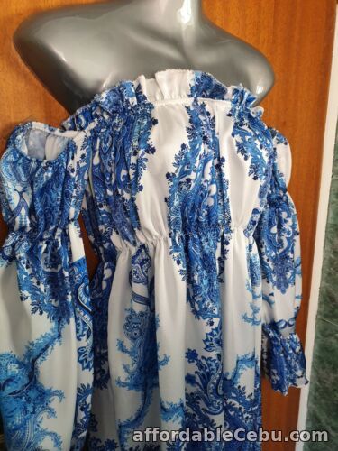 1st picture of Ladies blue and white off shoulder dress - size 12/14 new with tags For Sale in Cebu, Philippines