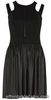 River Island UK 14 Cut Out Shoulder Zip Front Dress Faux Leather Pleated Skirt