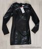 LEE COOPER size 6 faux LEATHER MINI DRESS black PU party BODYCON long sleeves