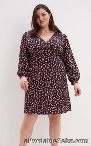 1st picture of Dorothy Perkins - Curve Black/Pink Floral Wrap Front Dress - Size 26 - Brand New For Sale in Cebu, Philippines