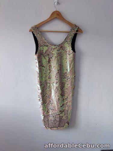 1st picture of Bnwt Definitions Club Going out Pink Gold Sequin Bodycon Mini Dress Size 8 For Sale in Cebu, Philippines