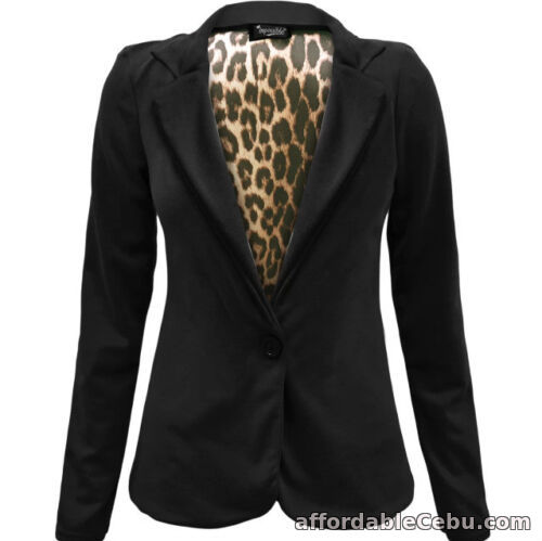 1st picture of NEW LADIES ONE BUTTON FRONT LEOPARD LINING SMART BLAZER WOMENS PONTE JACKET 8-22 For Sale in Cebu, Philippines