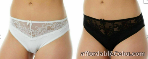 1st picture of Ladies Bikini Silky Stretchy Briefs With Lace Effect Front Black Or White Availa For Sale in Cebu, Philippines