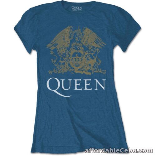 1st picture of Ladies Queen Freddie Mercury Blue Crest Official Tee T-Shirt Womens For Sale in Cebu, Philippines