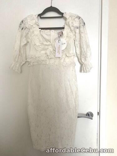 1st picture of BNWT Boohoo White Lace Ruffle Party Wedding Bridesmaid Dress - Size 8 For Sale in Cebu, Philippines