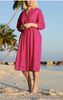 M & S Collection Pure Cotton Embroidered V Neck Midi Dress Pink 24 R Holly