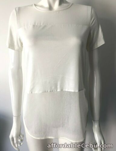 1st picture of Apricot Cream solid + sheer short sleeve ivory t shirt Top Size 10 BNWT RRP £19 For Sale in Cebu, Philippines