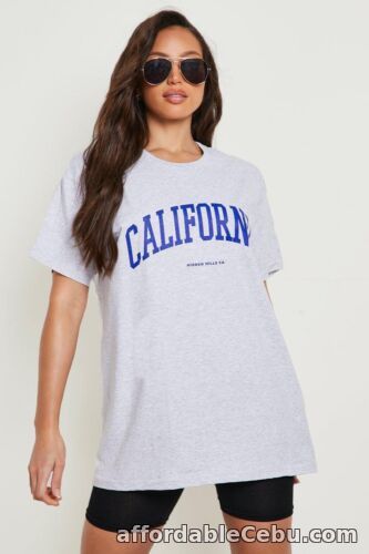 1st picture of Boohoo Ladies Grey California Tshirt Size m 10/12 For Sale in Cebu, Philippines