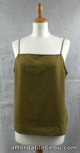1st picture of Topshop Women's Square Neck Khaki Green Sleeveless Camisole Top UK Size 10 BNWT For Sale in Cebu, Philippines