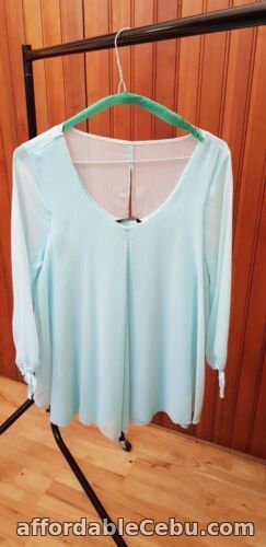 1st picture of M& CO LADIES BLOUSE MINT GREEN FLOATY SIZE 12 RRP £26:00 TUNIC TIE CUFFS BNWT For Sale in Cebu, Philippines