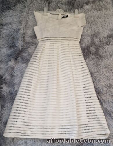 1st picture of New Boohoo Ivory Ellie off shoulder midi skaterDress Size: UK 8 For Sale in Cebu, Philippines