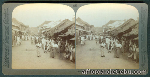 1st picture of Philippines STREET IN CEBU Stereoview Card For Sale in Cebu, Philippines