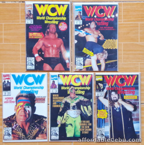 1st picture of RARE 1992 WCW WRESTLING MARVEL COMICS LOT of 5 (ISSUE #1 - #4, #6) For Sale in Cebu, Philippines