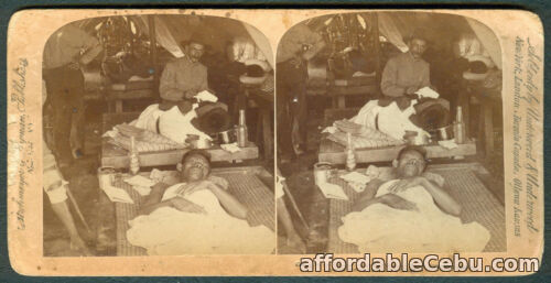 1st picture of 1899 Philippine–American War WOUNDED FILIPINOS Stereoview Card For Sale in Cebu, Philippines