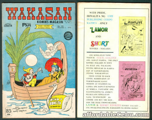1st picture of 1976 Philippines WAKASAN KOMIKS MAGASIN Nino Bonito COMICS # 896 For Sale in Cebu, Philippines